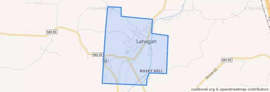 Mapa de ubicacion de Lanagan.