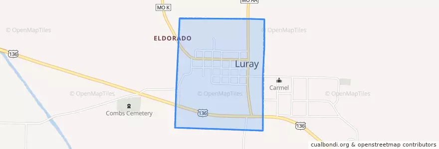 Mapa de ubicacion de Luray.