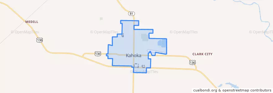 Mapa de ubicacion de Kahoka.