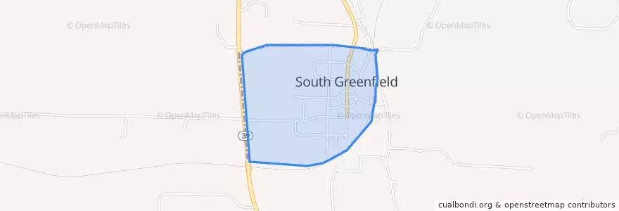Mapa de ubicacion de South Greenfield.