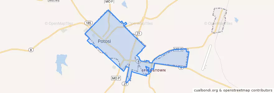 Mapa de ubicacion de Potosi.