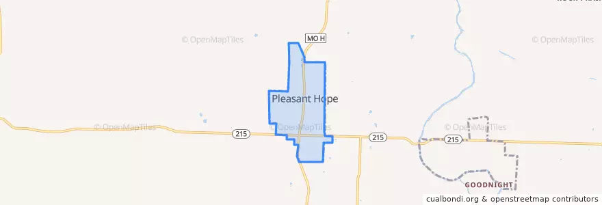 Mapa de ubicacion de Pleasant Hope.
