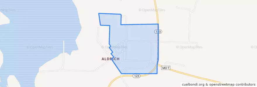 Mapa de ubicacion de Aldrich.