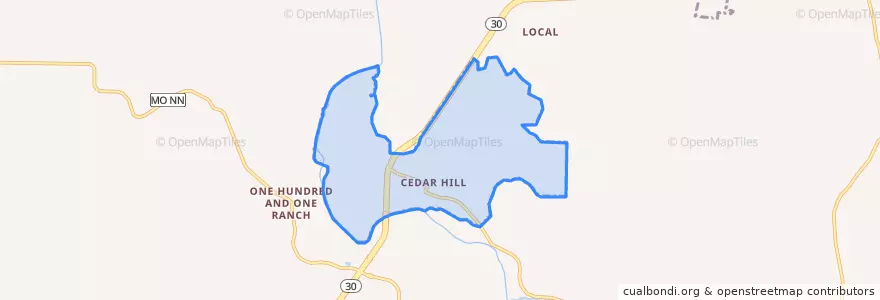 Mapa de ubicacion de Cedar Hill.