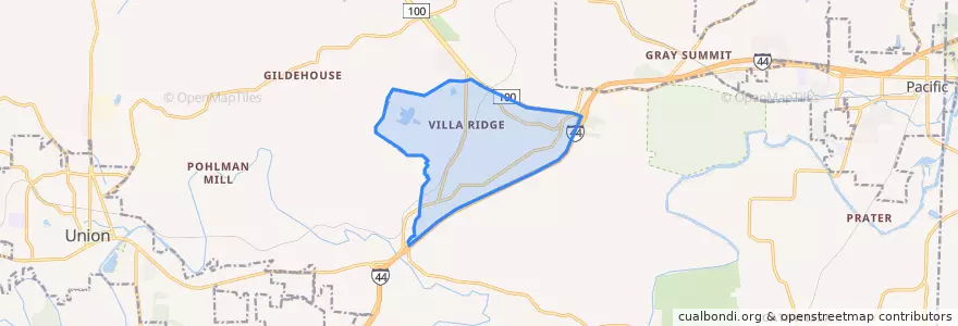 Mapa de ubicacion de Villa Ridge.