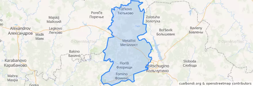 Mapa de ubicacion de Флорищинское сельское поселение.