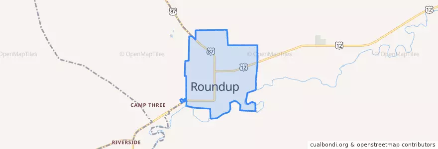 Mapa de ubicacion de Roundup.