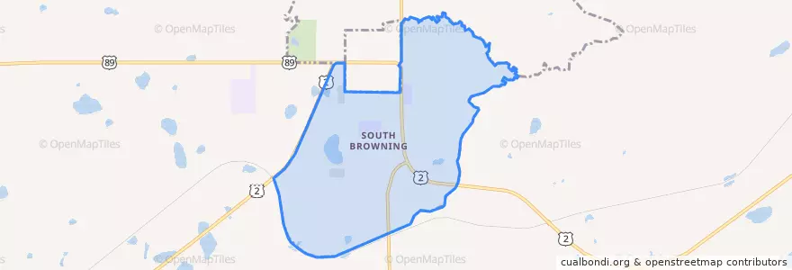 Mapa de ubicacion de South Browning.