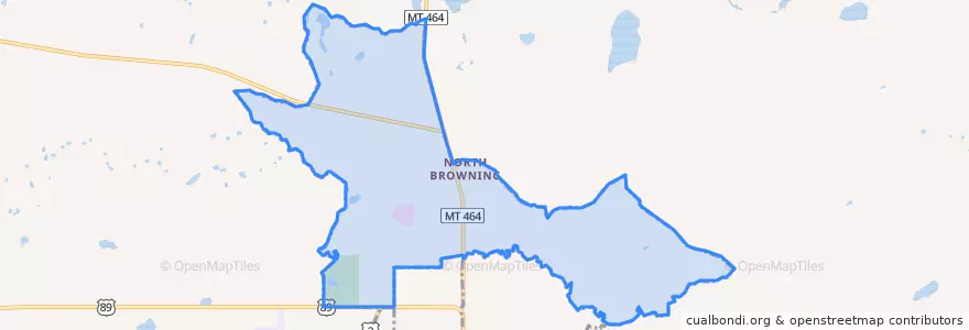Mapa de ubicacion de North Browning.