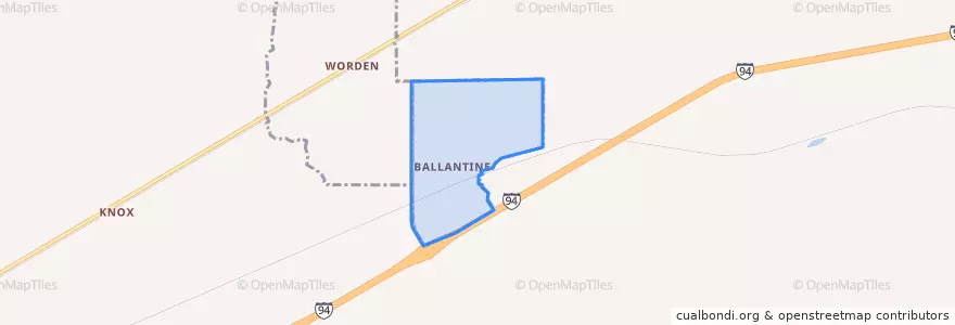 Mapa de ubicacion de Ballantine.