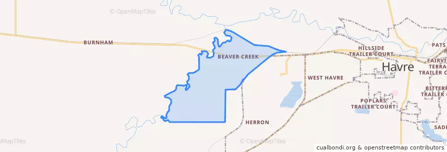 Mapa de ubicacion de Beaver Creek.