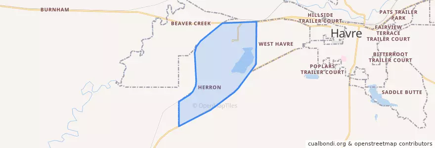 Mapa de ubicacion de Herron.