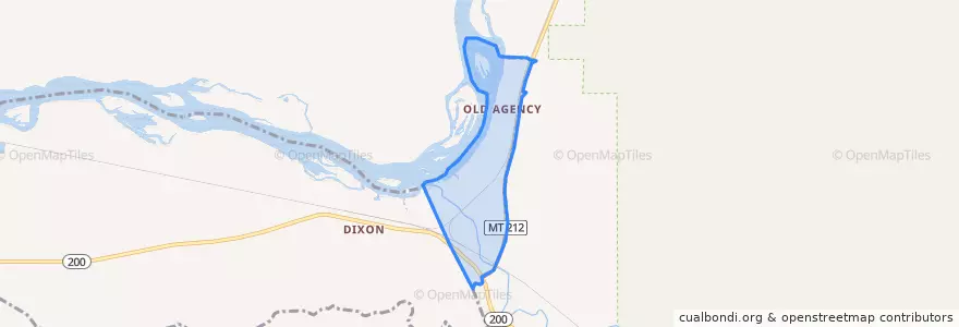 Mapa de ubicacion de Old Agency.