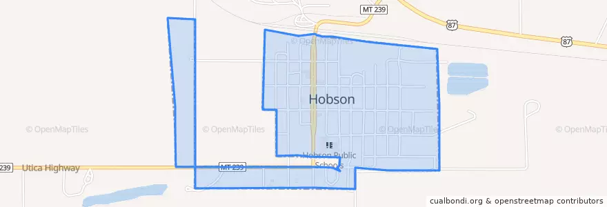 Mapa de ubicacion de Hobson.
