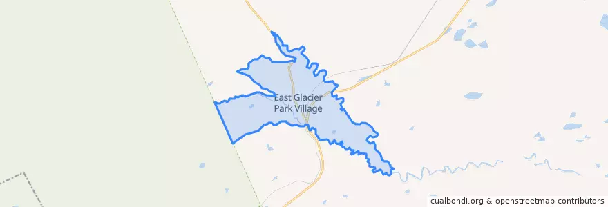 Mapa de ubicacion de East Glacier Park Village.