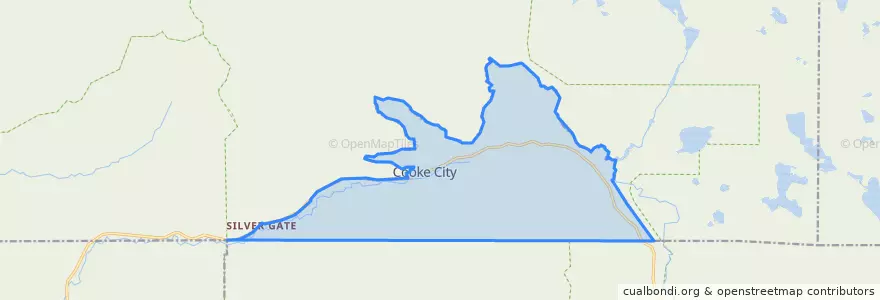 Mapa de ubicacion de Cooke City-Silver Gate.