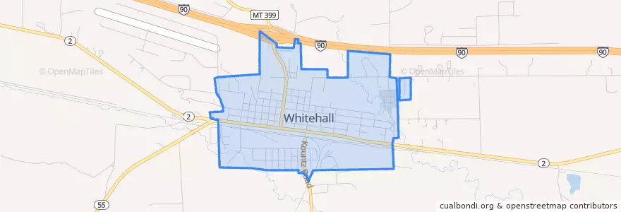 Mapa de ubicacion de Whitehall.