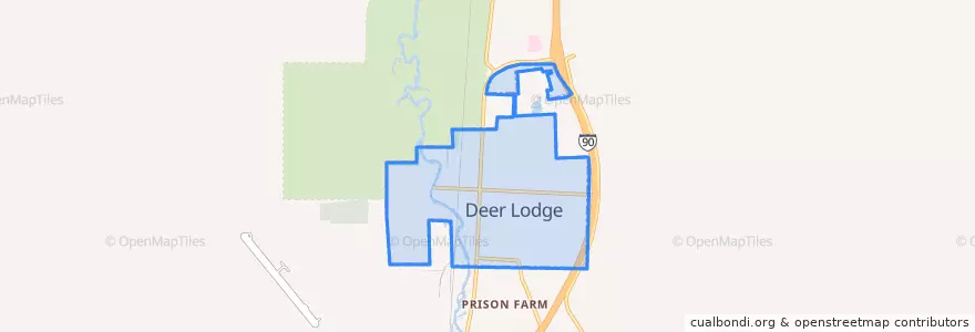 Mapa de ubicacion de Deer Lodge.