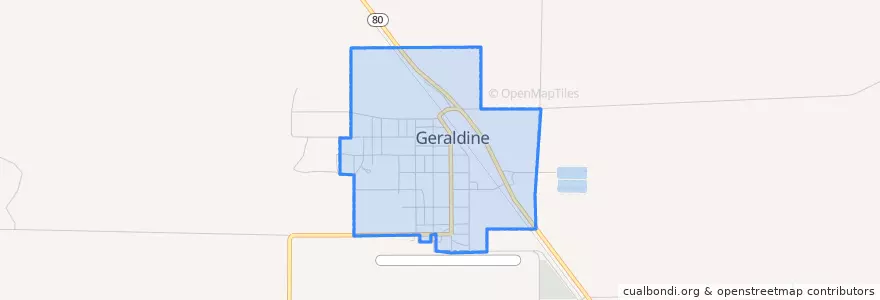 Mapa de ubicacion de Geraldine.