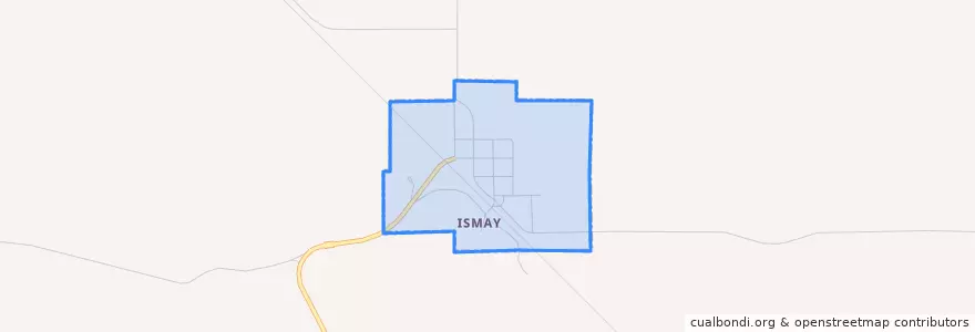 Mapa de ubicacion de Ismay.