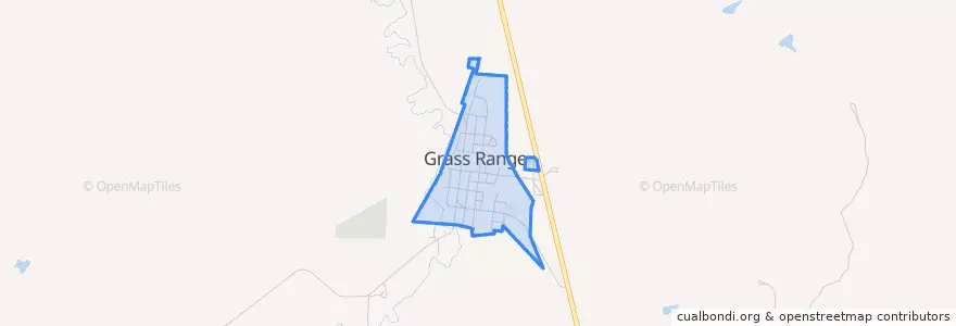 Mapa de ubicacion de Grass Range.