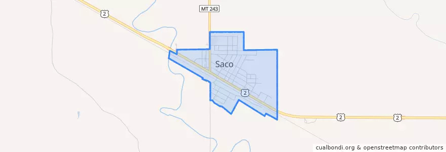 Mapa de ubicacion de Saco.