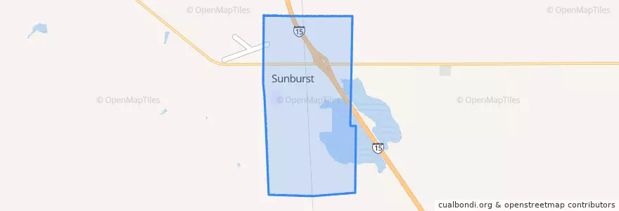 Mapa de ubicacion de Sunburst.