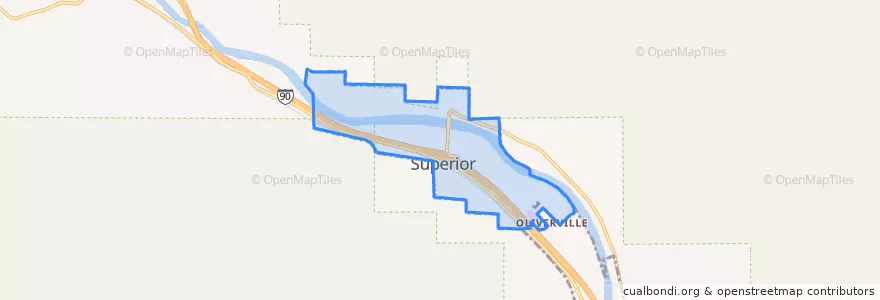 Mapa de ubicacion de Superior.