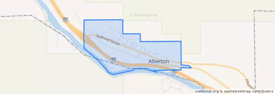 Mapa de ubicacion de Alberton.