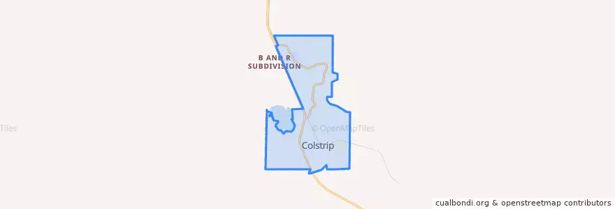 Mapa de ubicacion de Colstrip.