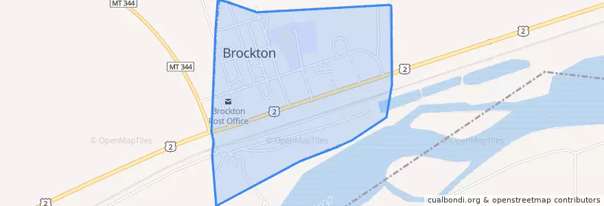Mapa de ubicacion de Brockton.