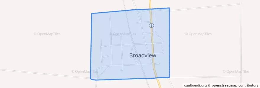 Mapa de ubicacion de Broadview.