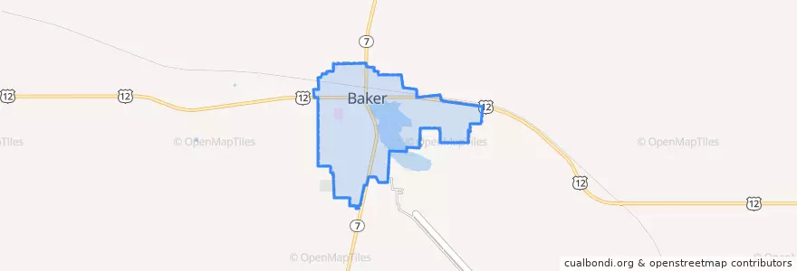 Mapa de ubicacion de Baker.