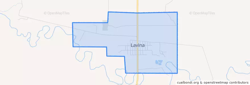 Mapa de ubicacion de Lavina.