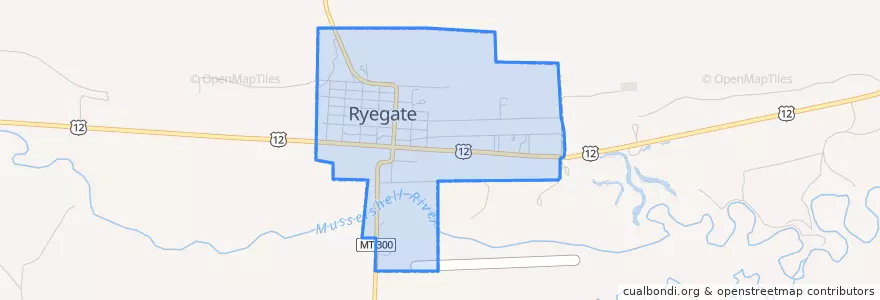 Mapa de ubicacion de Ryegate.