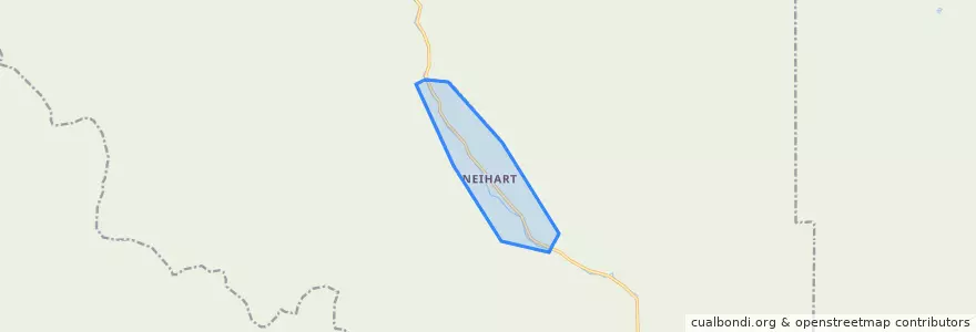 Mapa de ubicacion de Neihart.