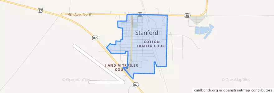 Mapa de ubicacion de Stanford.