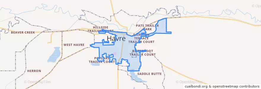 Mapa de ubicacion de Havre.