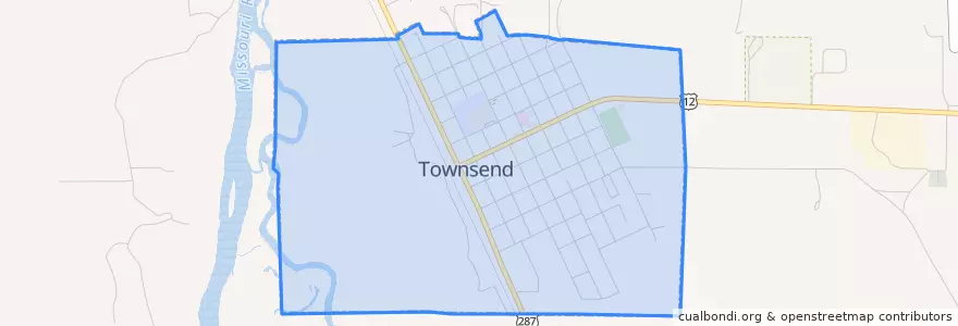 Mapa de ubicacion de Townsend.