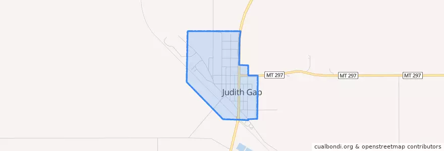Mapa de ubicacion de Judith Gap.