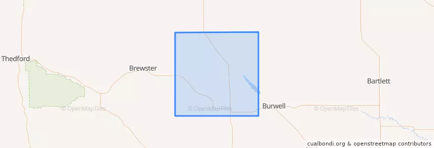 Mapa de ubicacion de Loup County.