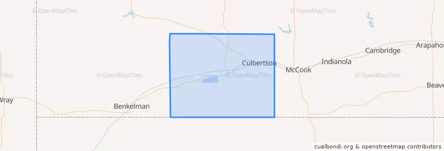 Mapa de ubicacion de Hitchcock County.