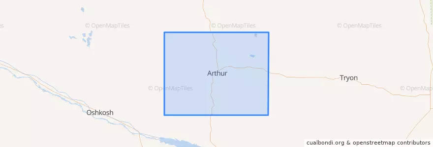Mapa de ubicacion de Arthur County.