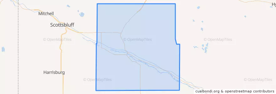 Mapa de ubicacion de Morrill County.