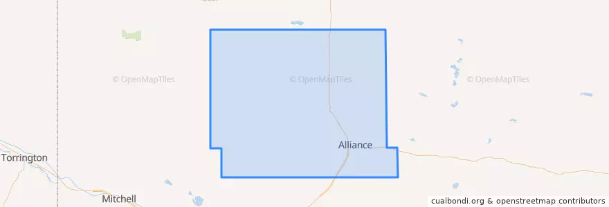 Mapa de ubicacion de Box Butte County.
