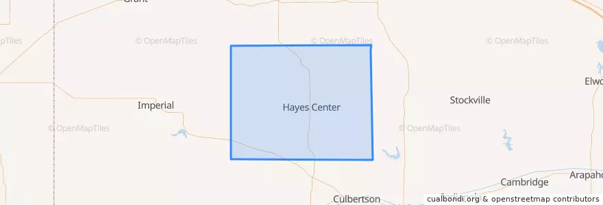 Mapa de ubicacion de Hayes County.