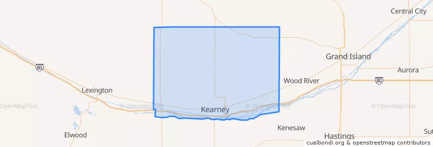 Mapa de ubicacion de Buffalo County.