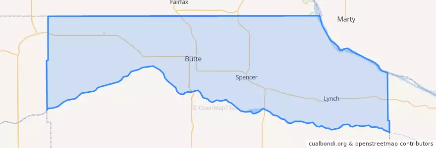 Mapa de ubicacion de Boyd County.