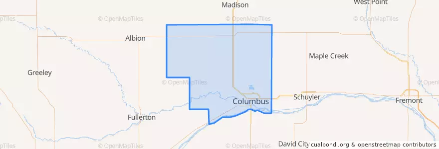 Mapa de ubicacion de Platte County.