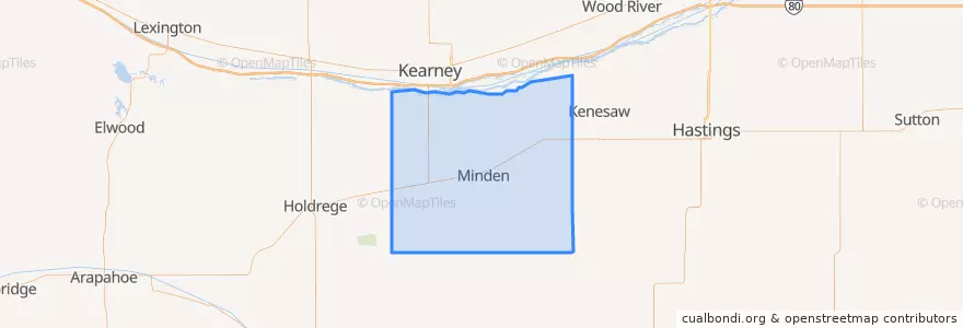 Mapa de ubicacion de Kearney County.